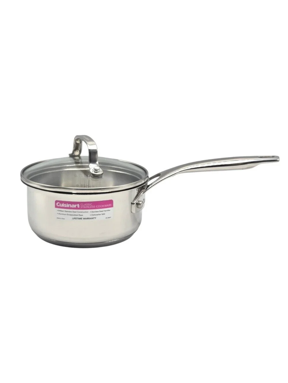 Cuisinart Classic Stainless Cookware 1.0Qt ‎ Saucepan With Lid Induction Ready